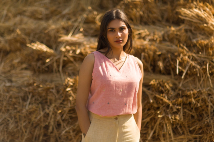 Applique Polka Dot Sleevless Less Top