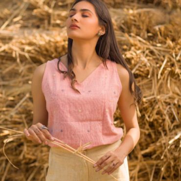 Applique Polka Dot Sleevless Less Top