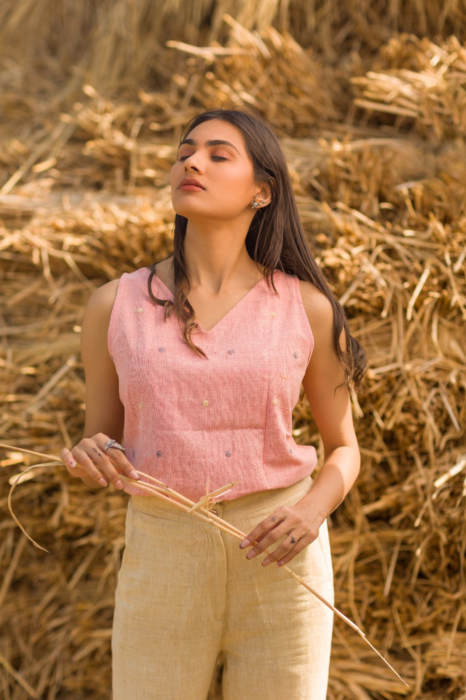 Applique Polka Dot Sleevless Less Top