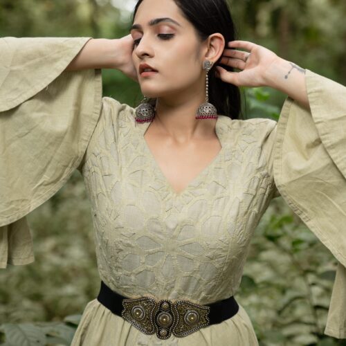 Patchwork Khadi Anarkali Dress