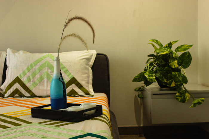 Applique Cotton Satin Geometry Design Bed Sheet